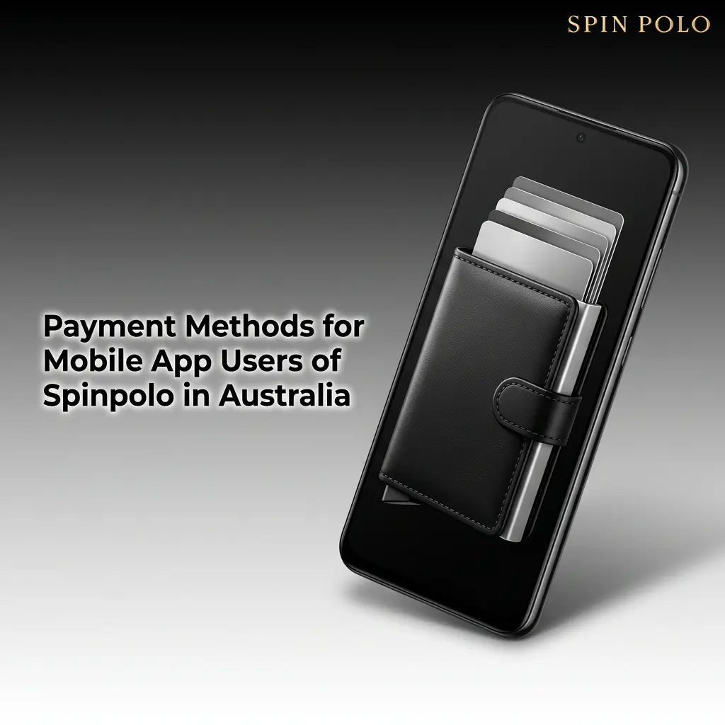 Spinpolo Australia mobile app payment methods including VISA, Mastercard, Apple Pay, Google Pay, and cryptocurrencies