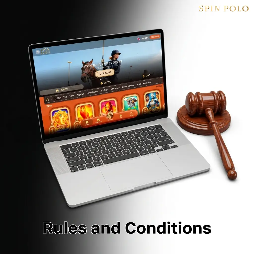 Spinpolo platform rules and conditions including age restriction, account policy, bonus terms, and responsible use guidelines